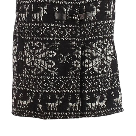 Zara Fair Isle Reindeer Wool Blend Vest M Faux Fur Hood Nordic Holiday Après Ski - Picture 5 of 11